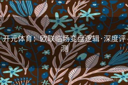 开元体育：欧联临场变盘逻辑·深度评测